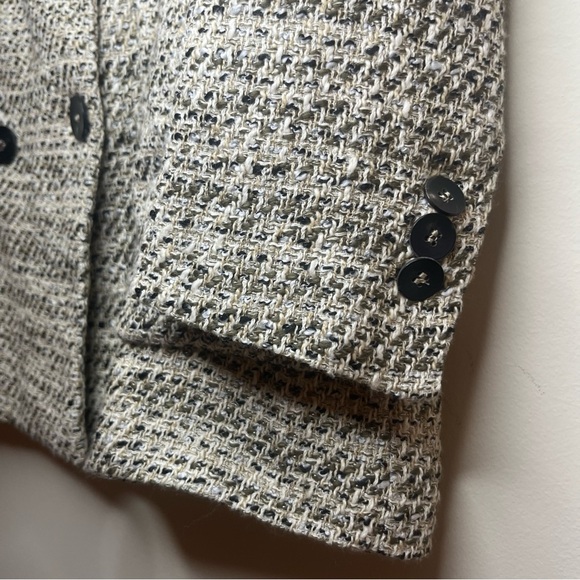 ZARA Double Breasted Preppy Plaid Tweed Classic Blazer - Picture 4 of 8